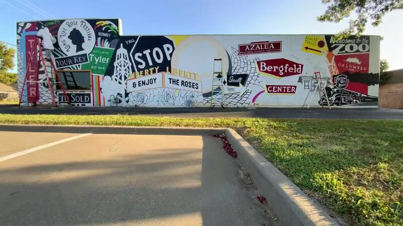 Painted by Dace Kidd on the new Leslie Cain Realty office building.