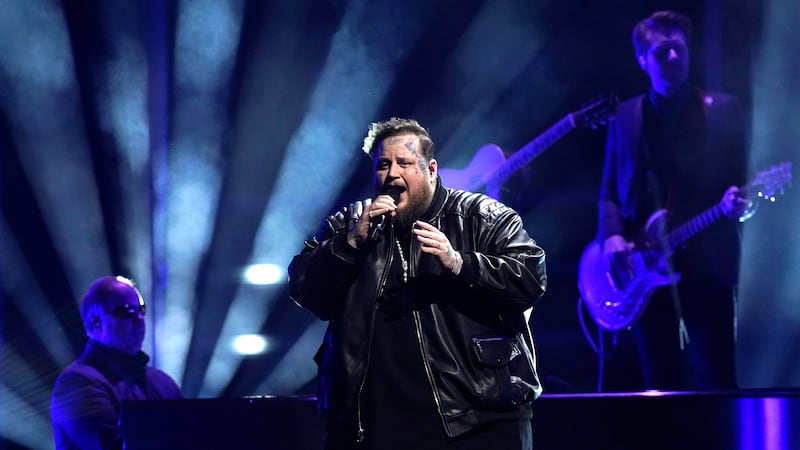 FILE -- Jelly Roll performs "Love Can Build a Bridge" at the 57th Annual CMA Awards on Nov. 8,...