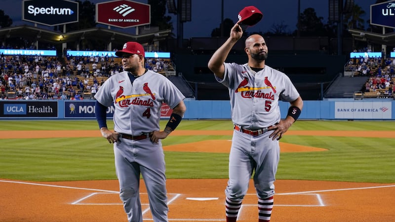 The inductees are Yadier Molina, Albert Pujols, and Bill Sherdel.