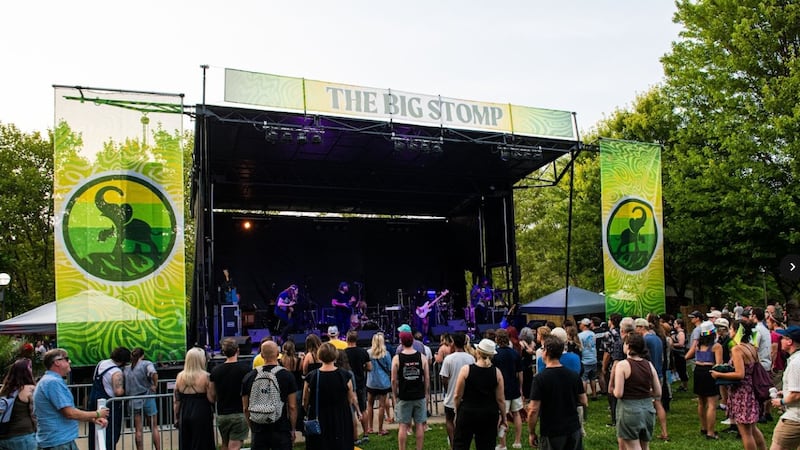 Crowd gathers at The Big Stomp music festival.