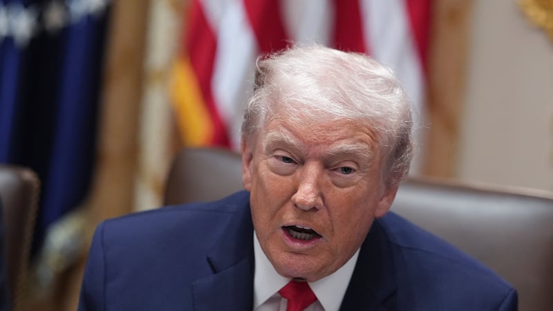President Donald Trump speaks during a cabinet meeting at the White House, Thursday, Jan. 29,...