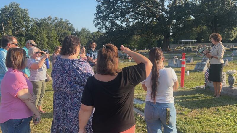 Locals dressed pretending to be a prominent, past Long Beach resident and recited monumental...