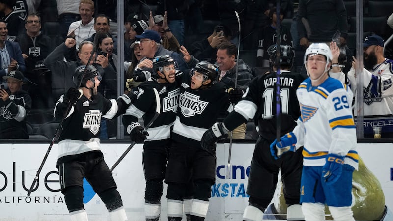 Trevor Moore’s overtime goal lifts Kings to 2-1 win over Blues and into playoff position