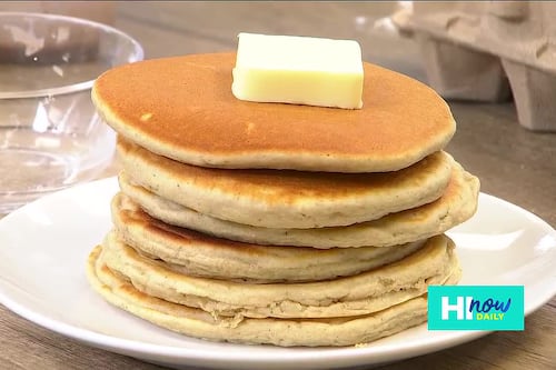 Upgrade breakfast with scratch made Taro Brand Poi pancakes