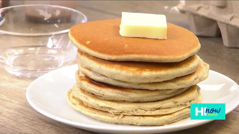 Upgrade breakfast with scratch made Taro Brand Poi pancakes