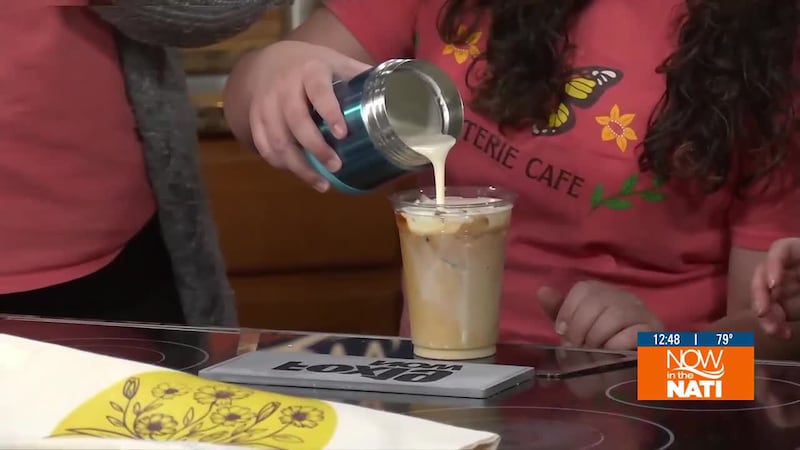 Katie’s in the kitchen with Coterie Lounge & Cafe to mix and taste a unique iced coffee.