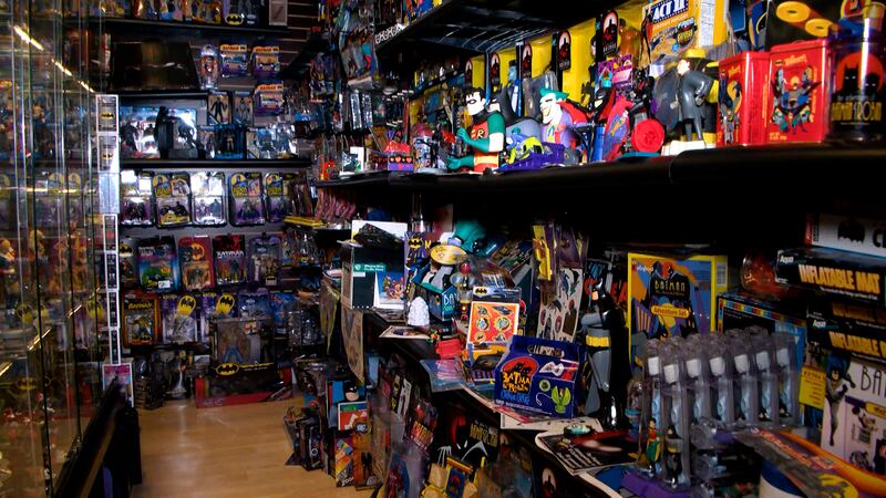 Brad Ladner's basement in Alpharetta, GA, contains over 19,000 pieces of Batman memorabilia, a...
