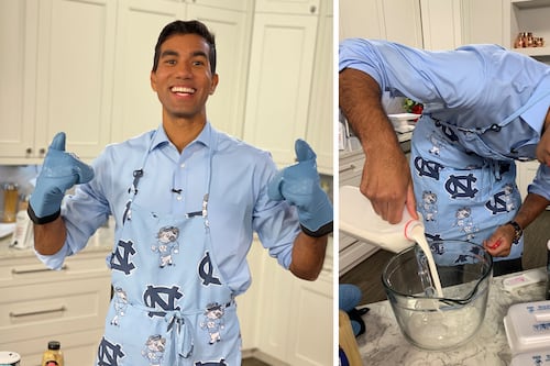 Alex Giles makes his family’s breakfast casserole