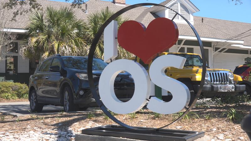 The ILoveOS sign in Ocean Springs.