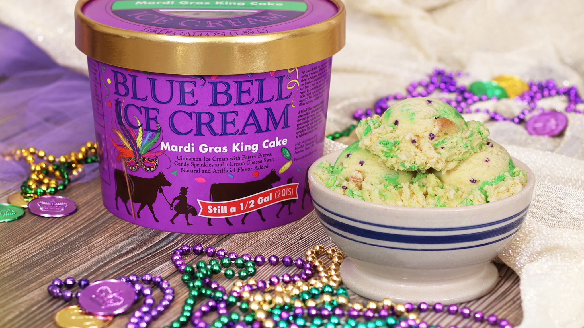 Blue Bell releases popular Mardi Gras King Cake flavor for Carnival season