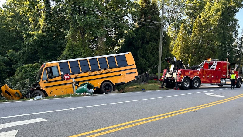 A DeKalb County bus crashed in Stonecrest on Tuesday morning.