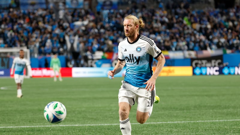 Charlotte FC defender Tim Ream runs for the ball against New York City FC during the second...