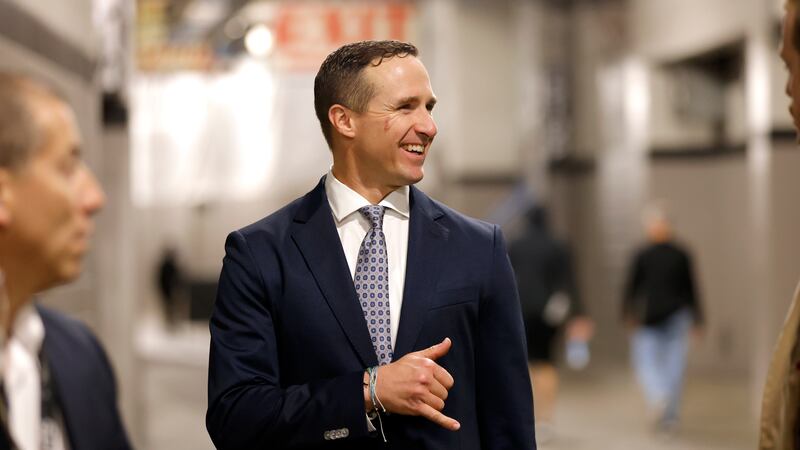 Former New Orleans Saints quarterback and NBC Sports commentator Drew Brees arrives before an...