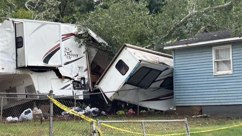 Tree falls on trailer in Greenville County