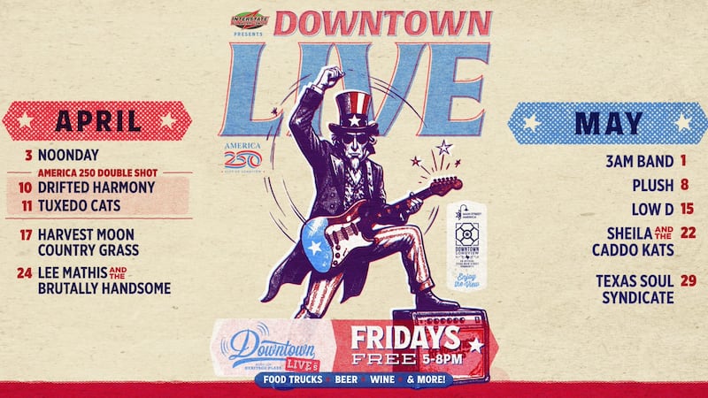 Free concerts every Friday this month in downtown Longview.