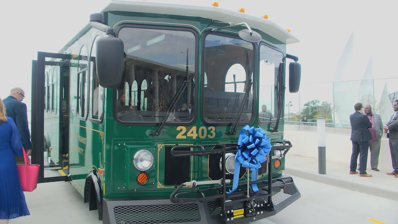 Free tram rides between Jones Park and the Mississippi Aquarium will begin soon and earlier...