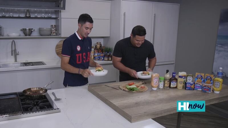 Two-time Olympian Erik Shoji makes healthy and delicious turkey burger
