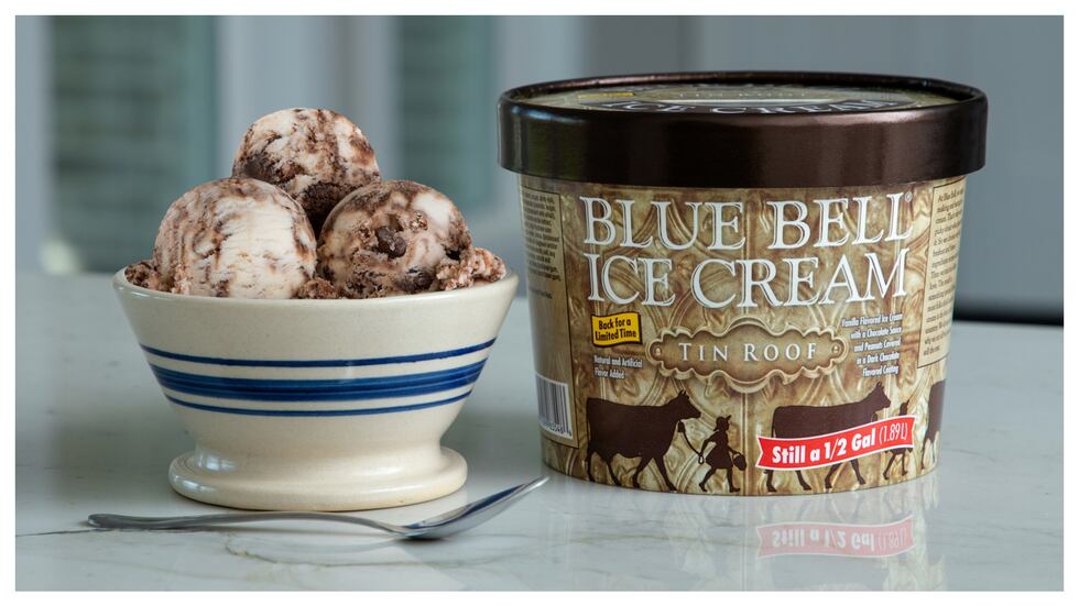 Blue Bell Tin Roof flavor ice cream