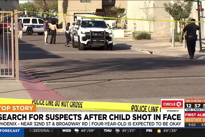 Search for shooter continues after 4-year-old shot in face in Phoenix