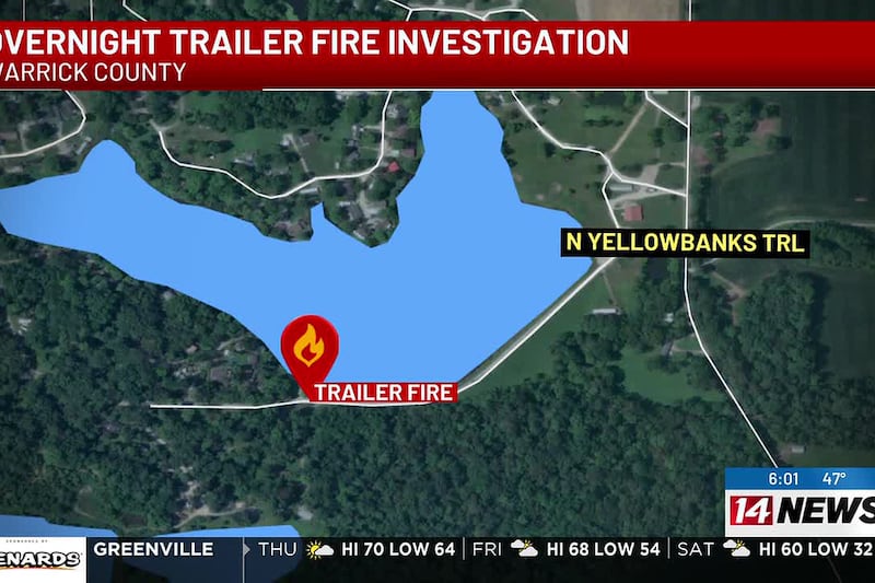 Crews respond to overnight trailer fire in Warrick Co.