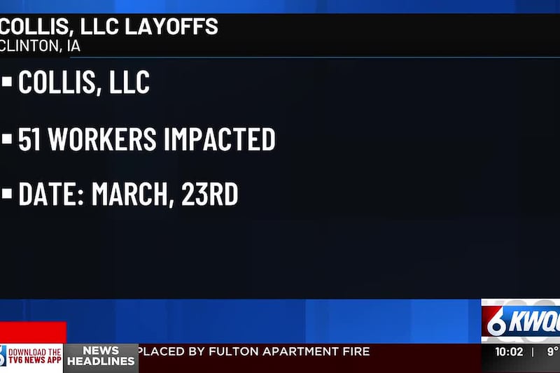 Over 50 workers to be laid off from Clinton manufacturer