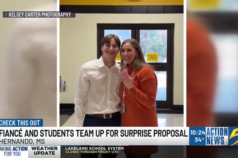 Hernando Middle School students help with surprise proposal