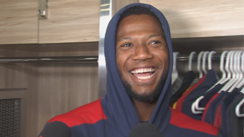 Braves outfielder Ronald Acuña Jr. was all smiles Friday, expressing that he felt great as he...