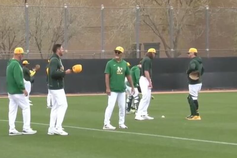 First full team workout of spring training for Athletics