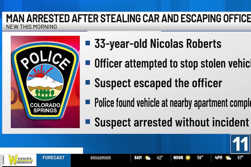 Man arrested after stealing car and escaping officers