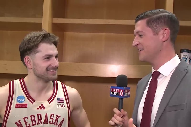 Sam Hoiberg 1-on-1 following Nebraska's Round of 32 win over Vanderbilt