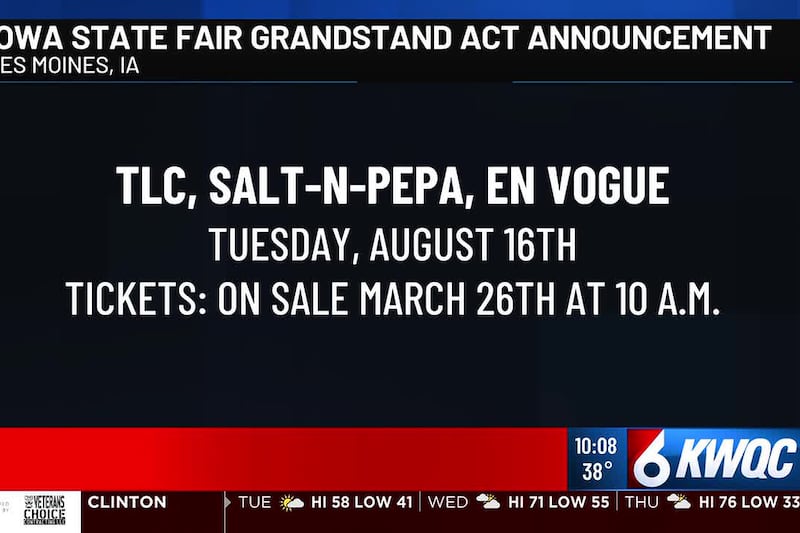 Iowa State Fair Grandstand act announcement