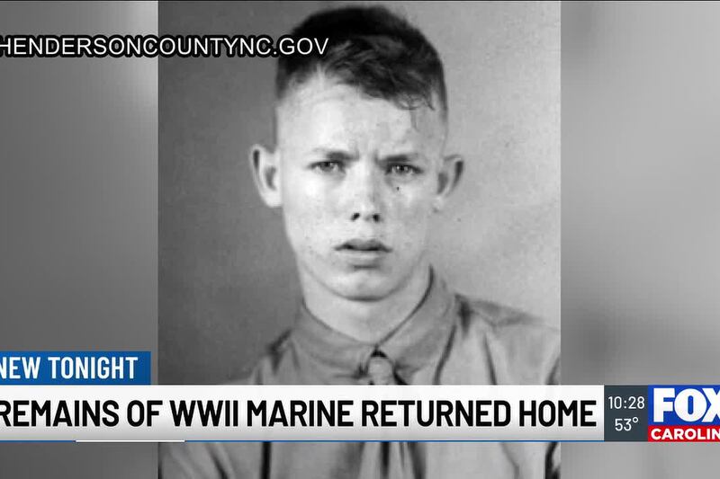 Remains of World War II Marine from Henderson County return home after over 80 years
