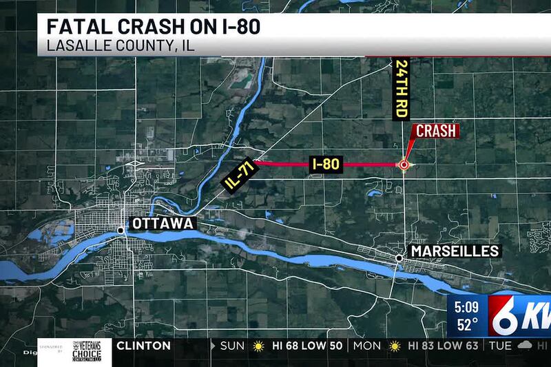 Illinois State Police respond to fatal crash on I-80 in LaSalle County