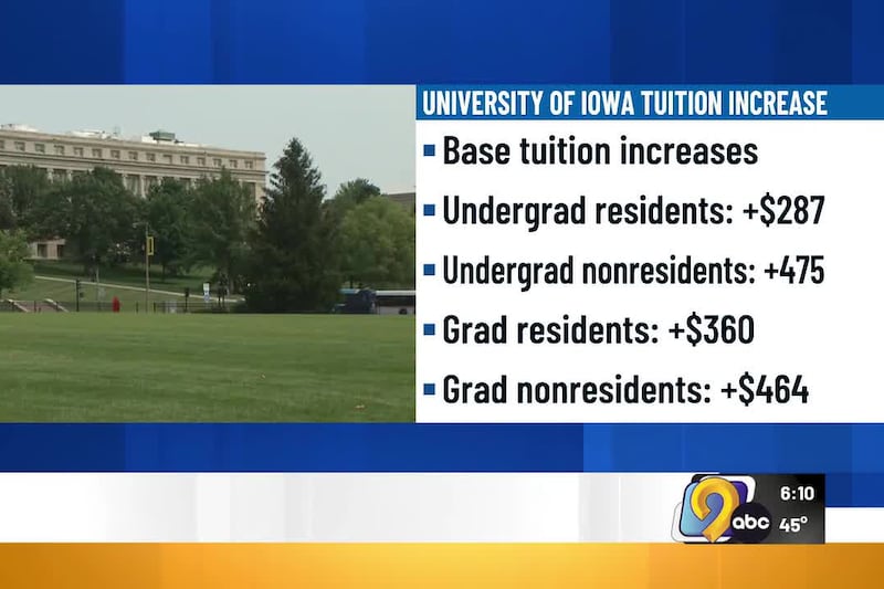 University of Iowa sees tuition increase