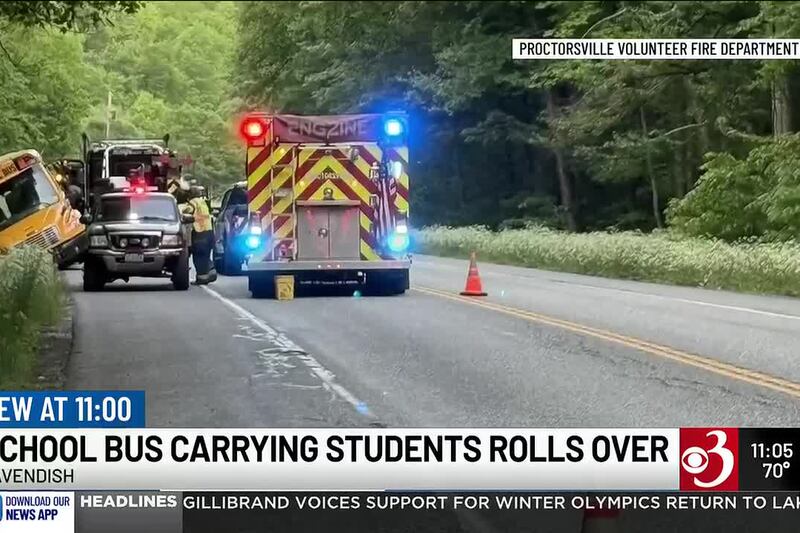 School bus rollover cleared from Route 103