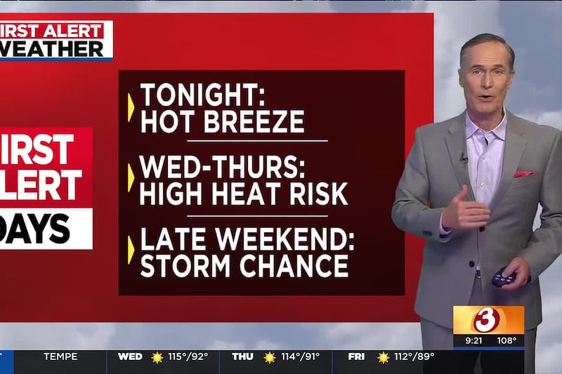 First Alert Days continue as temperatures expected to top 115
