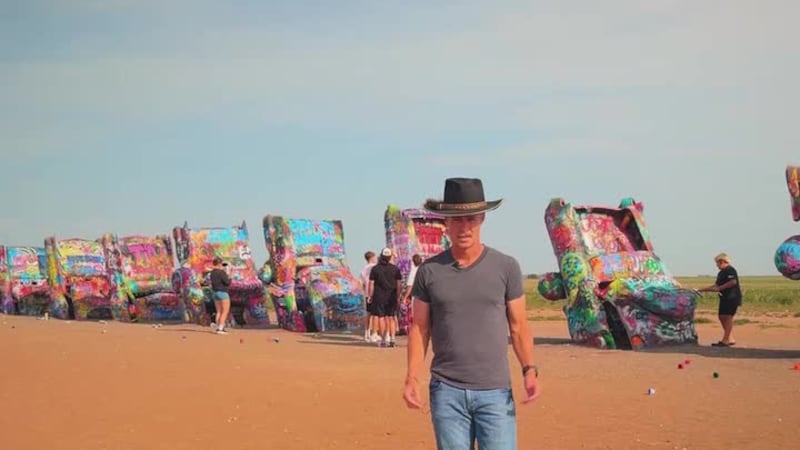 Ten Cadillacs, buried nose-down in an Amarillo wheat field — and the idea behind them has an...