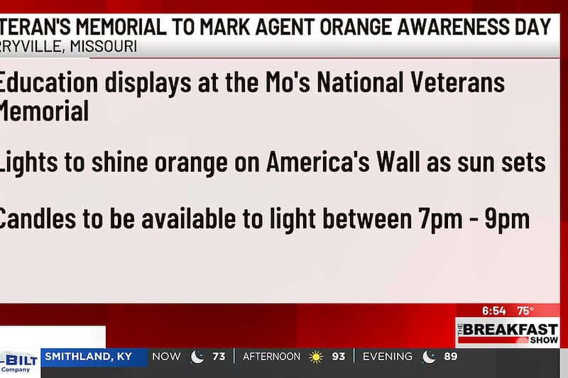 Mo.’s National Veterans Memorial to mark Agent Orange Awareness Day