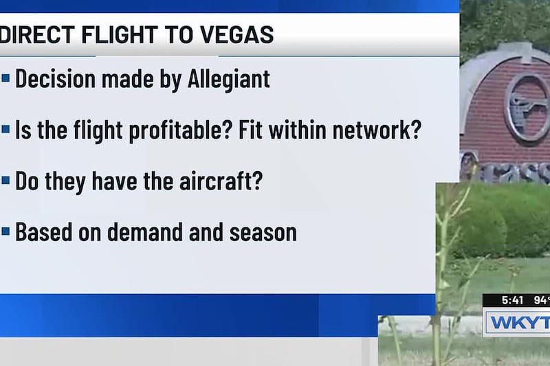 Good Question: Why did Blue Grass Airport lose its direct flight to Las Vegas?