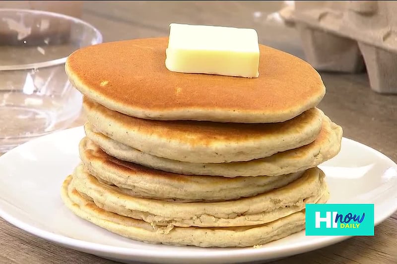 Upgrade breakfast with scratch made Taro Brand Poi pancakes