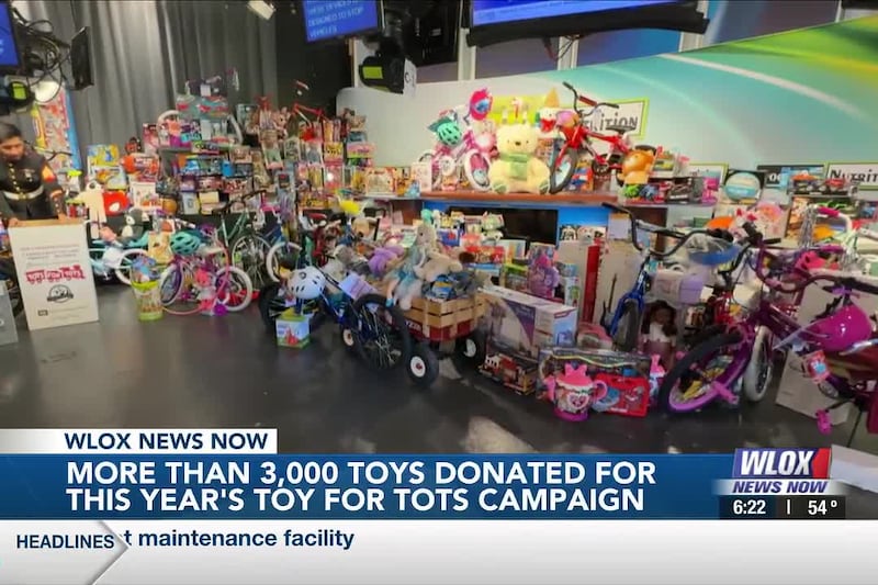 More than 3,000 toys donated through WLOX's 2025 Toys for Tots campaign