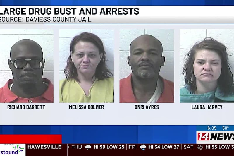 Four arrested during drug bust in Owensboro, officials say