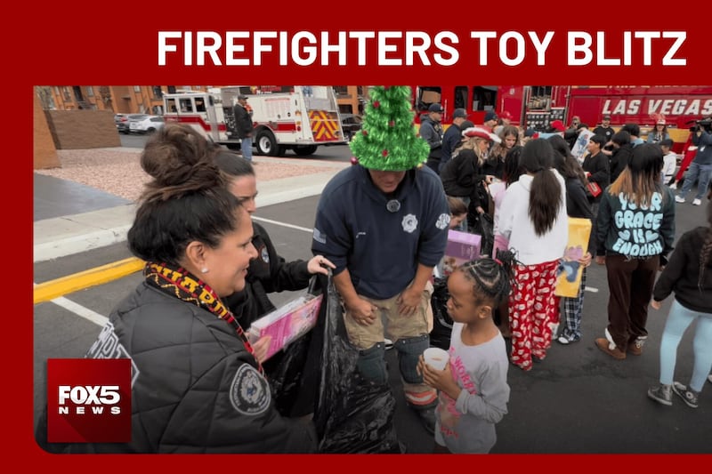 Las Vegas firefighters, volunteers spread holiday cheer through annual toy blitz