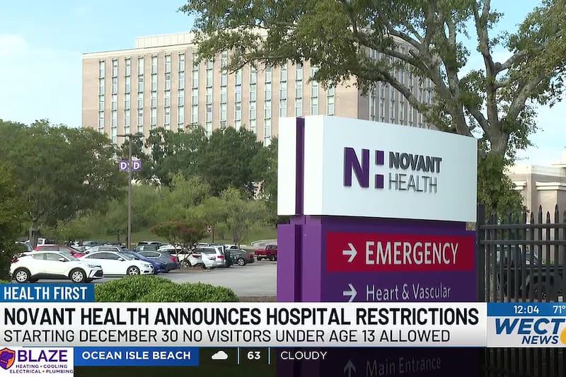 Novant Health announces new visitor restriction due to respiratory illness surge