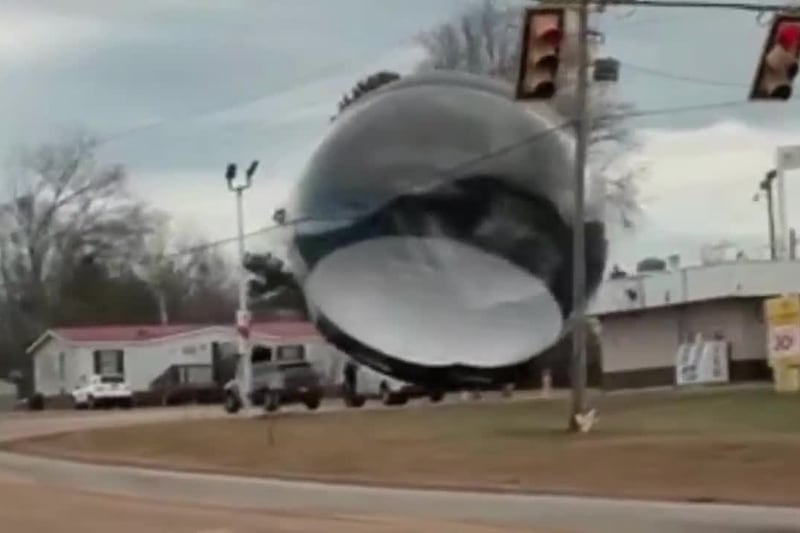 CAUGHT ON CAM: Giant inflatable snow globe rolls through part of Upstate